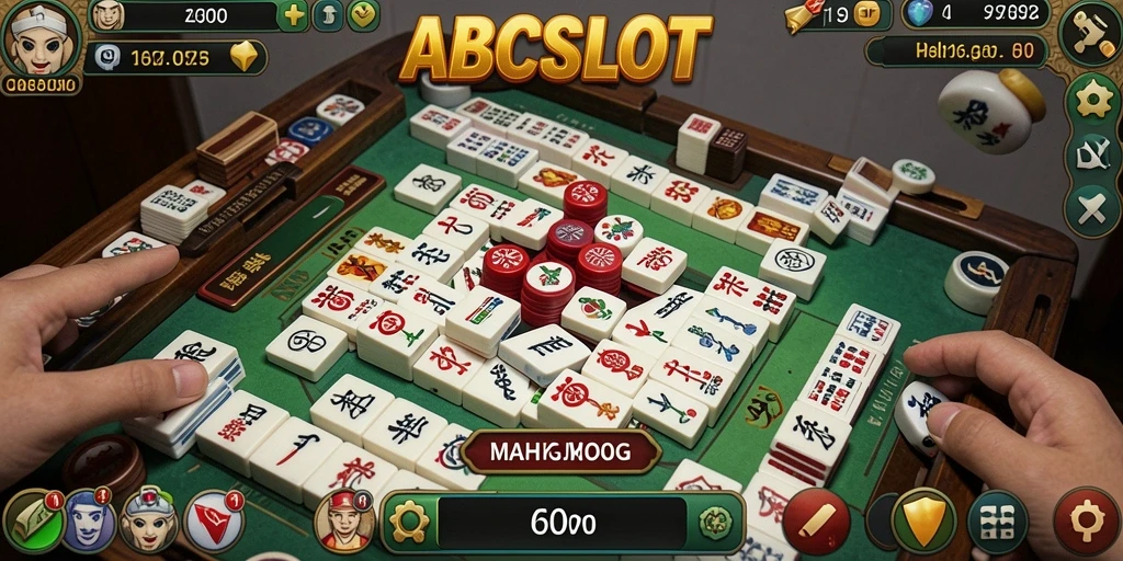 Gameplay menarik ABCSLOT dengan ubin Mahjong yang berwarna-warni.