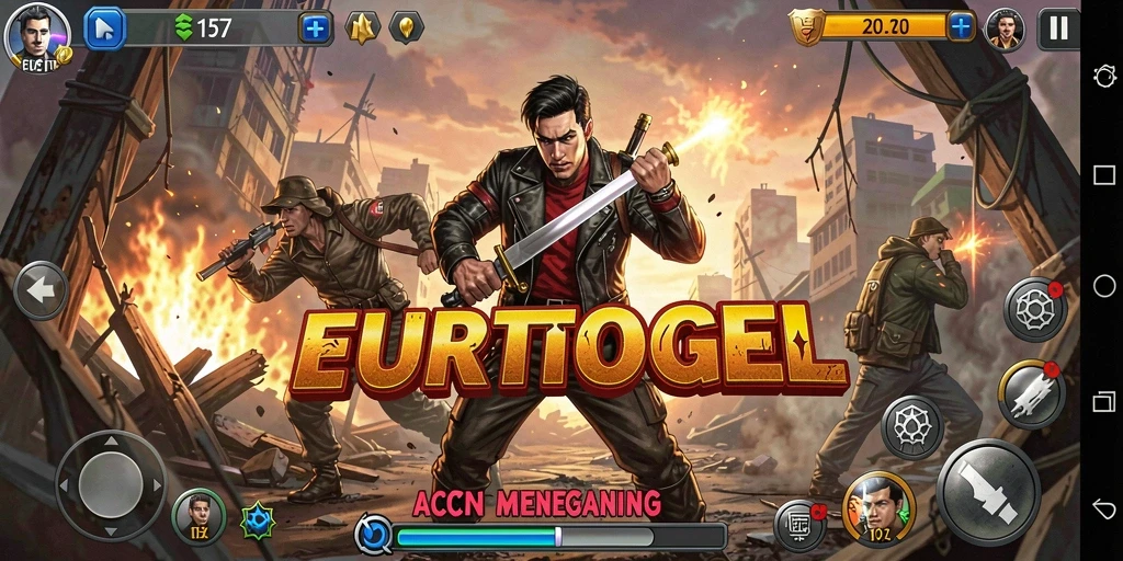 Tangkapan layar menunjukkan aksi intens dalam EUROTOGEL.