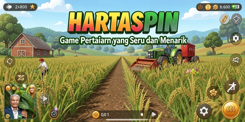 Tangkapan layar HARTASPIN menunjukkan aktivitas pertanian yang menyenangkan.