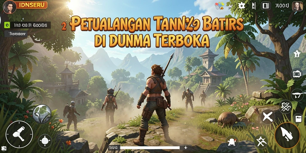 Screenshot gameplay IDNSERU menampilkan petualangan di dunia terbuka yang megah.