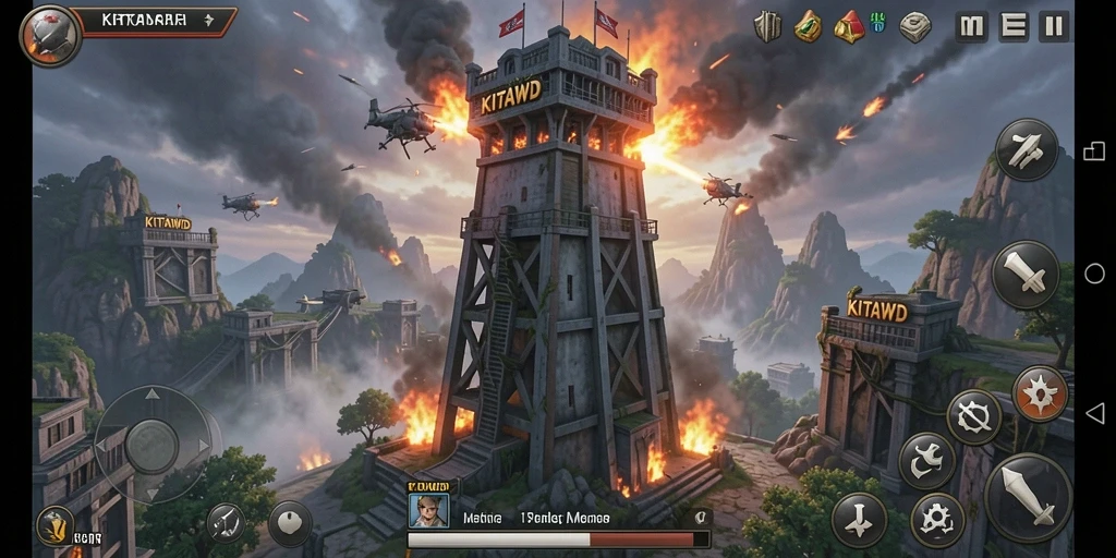 Gameplay Tower Defense yang mendebarkan dengan berbagai strategi menara.