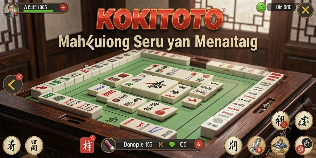 Tampilan gameplay menegangkan dalam KOKITOTO saat menyusun ubin Mahjong.
