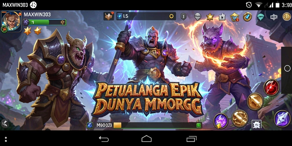 Tampilan gameplay MMORPG MAXWIN303 yang seru dan interaktif.