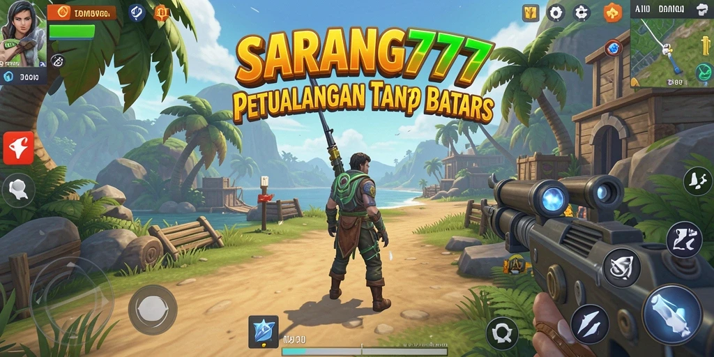 Tampilan menakjubkan dari gameplay SARANG777 di dunia terbuka.