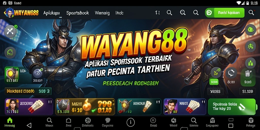 Tampilan layar utama WAYANG88 dengan pilihan taruhan olahraga.